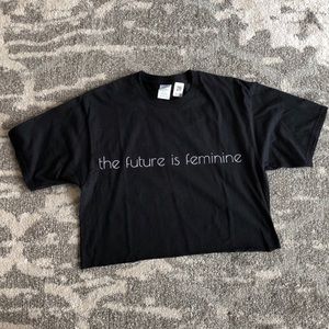 The Future Is Feminine Black Crop T-shirt M
